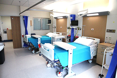 Two patient beds in a double room in Ward 3C
